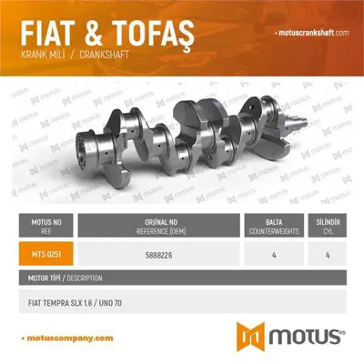 MOTUS 251 Krank Tempra Slx 1,6 / Uno 70 GM 5888226