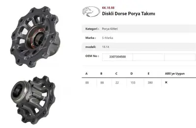 ITHAL KK.18.88 Dingil Poryası Dorse Dısklı Sogut.Y.M Ba9 B19 Bınl9 KK.18.88