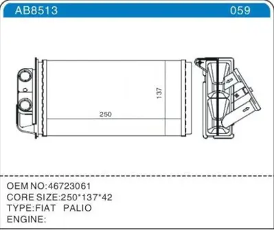 ZENON FI2602 Kalorıfer Radyatoru Palıo Albea 1,3 Mjtd 46723061 71454 RA2110890 6043029 46723061E 7078698