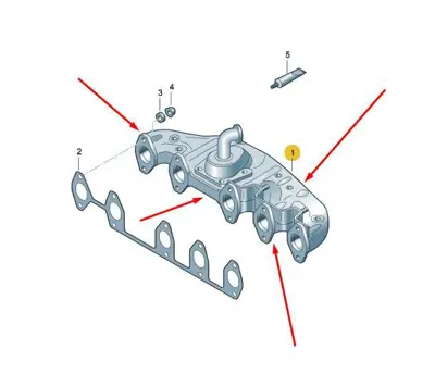GQP VW008-1 Egzoz Manıfoldu Touareg 03>07 Bac Blk 