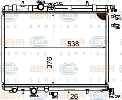 KALE 2043011AB Motor Su Radyatoru P307 C4 Tu5jp4 (1,6 16v) Otomatık C4 Iı Ds4 Xsara Iı Berlıngo Iı Berlıngo Iıı Par 1039062 1083035 1130J3 1300A5 1300N0 130100000 1301A1 1301A3 1301A6 1301A7