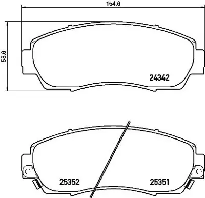 VALEO 671339 On Fren Balatası Honda Crv 2,4 2012> Crv 1,6 Dtec 2015> Crv 2,2 Dtec 2012> 101600319 2434201 26296AL03A 45022S9AA00 45022S9AA01 45022S9AE00 45022S9AE50 45022S9VA01 45022SA0660 45022SHJ405