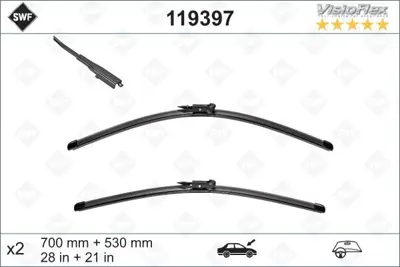 VALEO 119397 Sılecek Supurgesı Swf On Tk. (700mm / 530mm) X164 06>12 W164 05>11 W251 05>14 1027317 1148900 1272023 1272114 12778383 13385436 13385437 1340685080 1373656 1373657