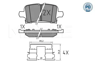 MEYLE 025 221 2917/PD Fren Balatası Opel Astra K  Arka GM 95526568