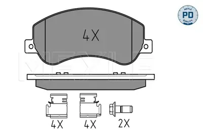 MEYLE 025 244 8418/PD Fren Balatası Vw Amarok Ön  (Pd) GM 101441849, GM 1153298400, GM 13071402, GM 1356392, GM 1371402, GM 1371403, GM 1371454, GM 1379971, GM 1426143, GM 1426144