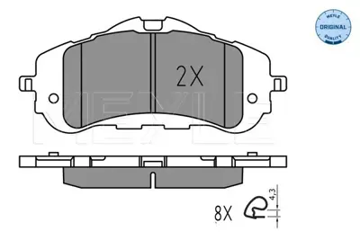 MEYLE 025 258 9518 Fren Balatası Peugeot 308  13>  Ön GM 1610428780