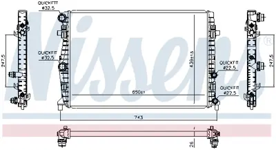 NISSENS 606723 Radyatör Vw Polo 1.0 Tsi 1.6 Tdi 2018> GM 2Q0121253A, GM 2Q0121253K, GM 2Q0121253L, GM 2Q0121253P, GM 5Q0121251EA, GM 5WA816411C, GM 6R0121253D, GM 6R0121253H, GM 6R0121253R