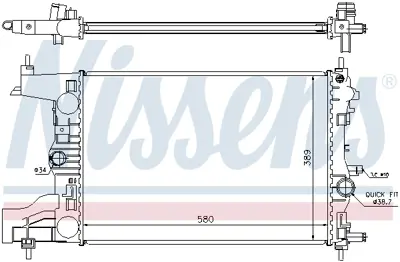 NISSENS 630725 Radyatör Opel Astra J  A14net/A16let  GM 13267656, GM 13336888, GM 39074665