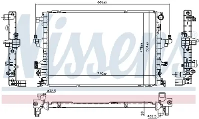 NISSENS 65346 Radyatör Vw T6 2.0 Tdi   2015- Caaa Caab Caac Cfca GM 7E0121253C, GM 7E0121253D, GM 7E0121253E, GM 7E0121253F