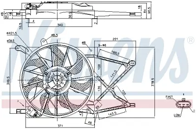 NISSENS 85154 Fan Motoru Davlumbazlı Opel Astra G  Klimasız GM 90570739