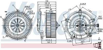 NISSENS 87119 Kalorifer Motoru E-65 GM 394791, GM 502217, GM 64110394791, GM 64116913401, GM 64116933401, GM 6913401, GM 6933401