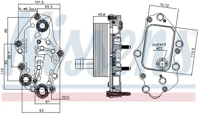 NISSENS 90982 Yağ Soğutucusu Komple Opel Astra J/K / Insıgnıa B16dth GM 49870206, GM 55494842, GM 55501530, GM 55573795, GM 55599943, GM 650165, GM 650216