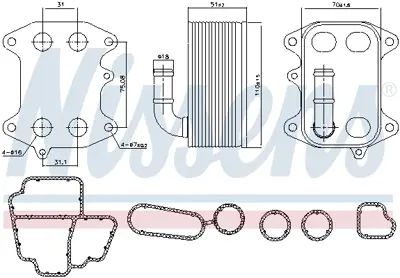 NISSENS 91272 Yağ Soğutucusu Vw A6 2011-> 2.0 Tdi Cglc GM 03L117021D