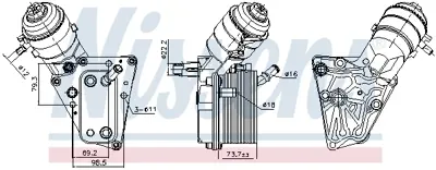 NISSENS 91347 Yağ Soğutucusu Komple Opel Astra H/Vectra C  1.9d GM 93188380