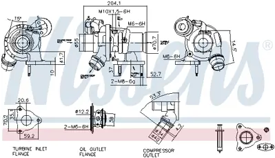 NISSENS 93444 Turbo Opel Astra J / K Insıgnıa B / Mokka X   B16dtl / Dte GM 55496238, GM 55497868, GM 55506594, GM 55583588, GM 860526, GM 95521385, GM 95523642, GM 95526070