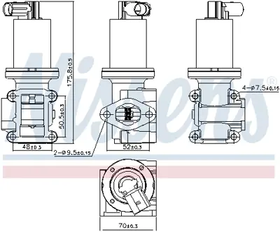 NISSENS 98180 Egr Valfi Opel Astra H/Vectra C Z19dth GM 851341, GM 95519337