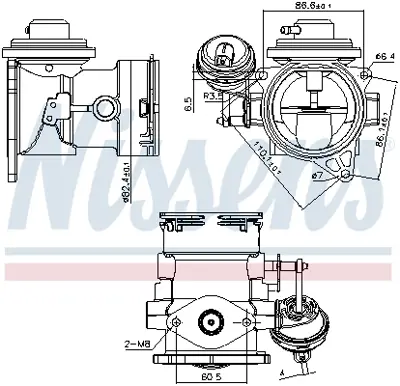 NISSENS 98268 Egr Valfi Vw 2.5 Tdi T5  Axd Axe GM 070128070B