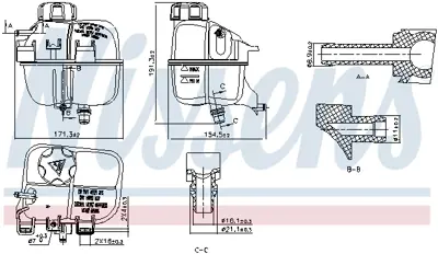 NISSENS 996266 Rad. Su Deposu Mını R-55/56/57/58  N-12/14 GM 17137823626