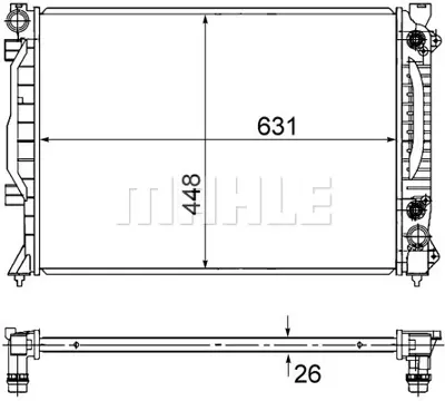 BEHR MAHLE CR1686000S Radyatör Vw A6 2.5tdi 01 >(Cr1686000s) GM 1103007, GM 1464486, GM 1537885, GM 1M17, GM 344103, GM 344104, GM 344129, GM 344130, GM 344236, GM 344285