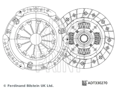 BLUE PRINT ADT330270 Deb. Seti Jp Toyota Corolla/Aurıs/Yarıs 1.33 09> GM 3121052130S1, GM 3125052210S1