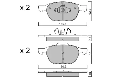 AISIN BPFO-1004 Fren Balatası Mazda 3 Volvo Focus 1.6 02> Ön GM 30793618