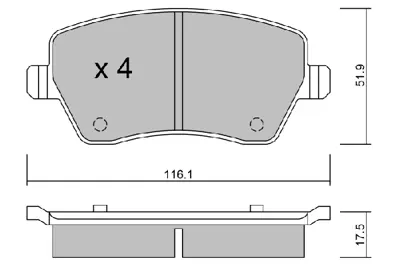 AISIN BPRE-1901 Fren Balatası Mıcra K12 Note 06-12 Ön GM 4106000Q0K, GM 410604076R, GM 410604775R, GM 410608481R, GM 41060AX601, GM 41060AX60A, GM 41060AX61A, GM 41060AX625, GM 41060AZ625, GM 4154210510