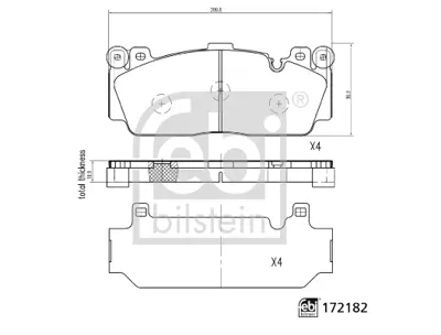 FEBI BILSTEIN 172182 Fren Balatası F-10/12  Ön  M5/M6 GM 34112284869