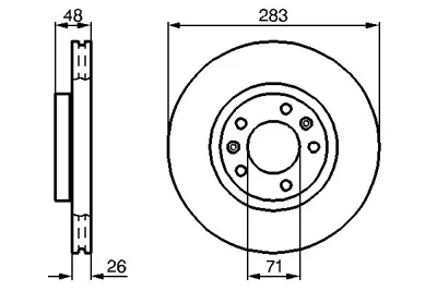 BOSCH 0986478732 Fren Diski Peugeot 407/508/607  283mm Takım Arka GM 4246V4