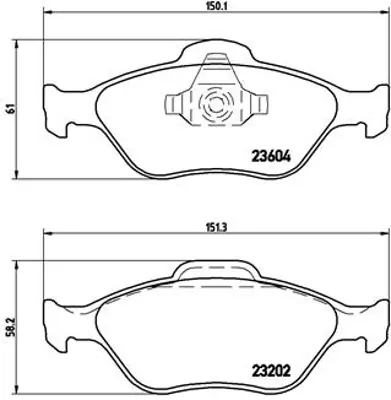 BREMBO P24055 Fren Balatası Yarıs Mazda 2 06> Ön GM 1030601, GM 1064230, GM 1075558, GM 1075565, GM 1079919, GM 1095491, GM 1101462, GM 1101463, GM 1101464, GM 1107697