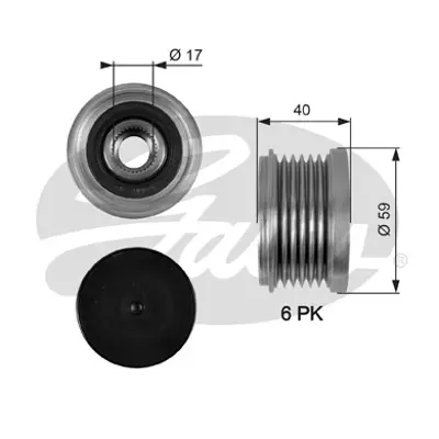 GATES OAP7097 Şarz Dinamo Kasnağı Cıtroën Jumper 3.0 GM 574087