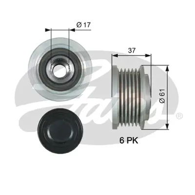 GATES OAP7164 Şarz Dinamo Kasnağı Opel Antara / Chevrolet Captıva C140 GM 96868420