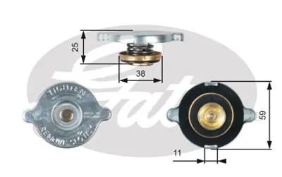 GATES RC122 Radyatör Kapağı Vw/Audı/Honda/Mazda/Mıtsubıshı GM 321121321C