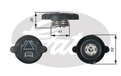 GATES RC219 Radyatör Kapağı Peugeot GM 11171100848, GM 1235010015, GM 1235010115, GM 1235010215, GM 1235011715, GM 1245000106, GM 1245000206, GM 1245000406, GM 1245010515, GM 12474637