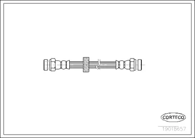 CORTECO 19018657 Fren Hortumu Vw Arka Golfııı,Polo Hb  16cm GM 1H0611775, GM 1H06117775, GM 1HO611775, GM 34341163565, GM 3523601353, GM 4280673, GM 4814Z9, GM 486611775A, GM 4D0611715B, GM 543140004R