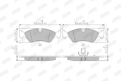 JURID 571391J Fren Balatası Opel Astra F/Vectra A 93>1.8-2.0 Ön 90398760, 90511162, 93192637