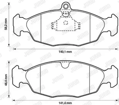 JURID 571492J Fren Balatası Opel Astra F/Corsa B/Vectra A  Ön  GM 11046948372, GM 90510331, GM 93192639