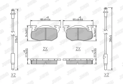 JURID 571525J Fren Balatası Peugeot106/Cıtroen Saxo 91>    Ön GM 425498