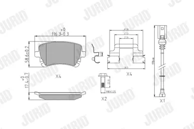 JURID 573220J Fren Balatası Vw T5 / T6  Arka GM 7H0698451