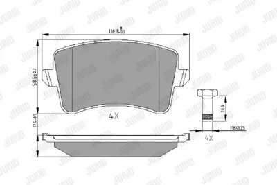 JURID 573259J Fren Balatası Vw A4/ A5 /Q5  2008 >  Arka GM 8K0698451A/C