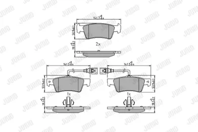 JURID 573301J Fren Balatası Vw Touareg Arka 16  GM 7L6698451C