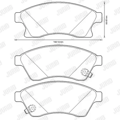 JURID 573332JC Fren Balatası Opel Astra J  Aveo T300 Cruze Ön GM 13412272, GM 95530019