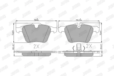 JURID 573346J Fren Balatası Ön Jaguar Xf X351 3.0 D GM C2Z14096