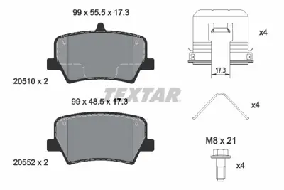 TEXTAR 2051001 Fren Balatası Volvo Xc40  2017> Arka GM 31687033