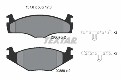 TEXTAR 2088708 Fren Balatası Vw Polo E.M.,Golfıı  Ön GM 191698151G