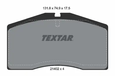 TEXTAR 2140201 Fren Balatası Porsche 911 (964 993)  Ön 17  91-> GM 92835194002