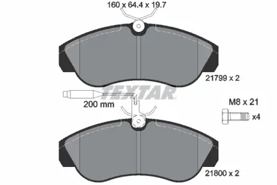 TEXTAR 2179901 Fren Balatası Boxer/Ducato/Jumper 94-02 Fişli Ön GM 425118