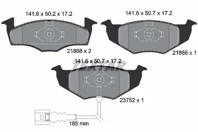 TEXTAR 2186801 Fren Balatası Vw Polo 1.4 16v Fabia  01- Fişli GM 6Q0698151B