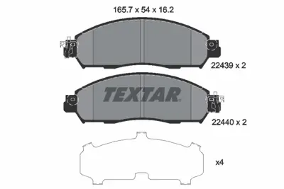 TEXTAR 2243901 Fren Balatası Navara 2.3 D231 15> Ön GM D10604JA0A