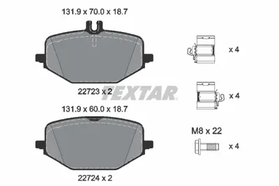 TEXTAR 2272303 Fren Balatası 167 Gle 300 Arka GM A0004204002