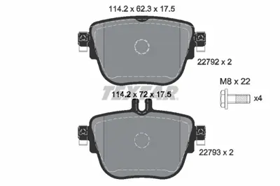 TEXTAR 2279201 Fren Balatası 213/257 Arka GM A0004206300